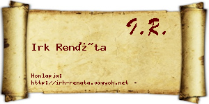 Irk Renáta névjegykártya